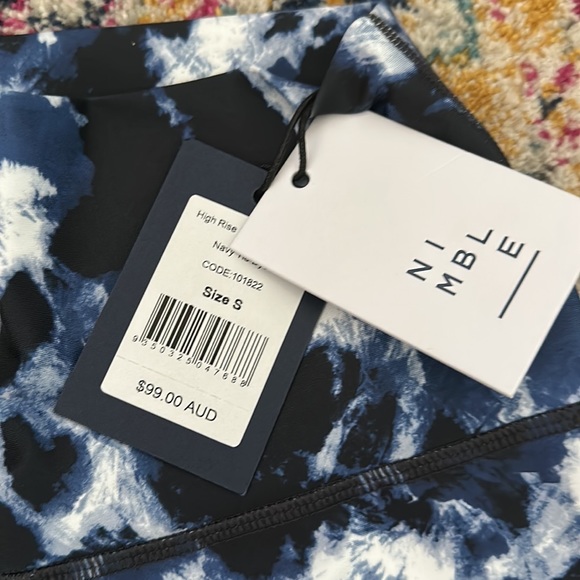 Nimble blue white and black full length high rise leggings - Picture 4 of 5